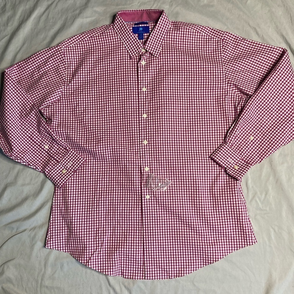 Egara Maroon and White Checkered Button Down Shirt